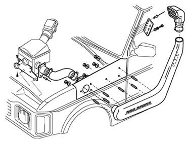 SNORKEL DISCO 300/V8 94-99 ABS